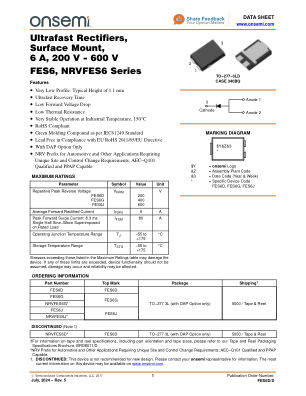 FES6D datasheet cover page