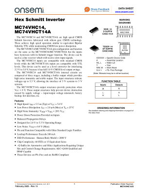 MC74VHC14 datasheet cover page