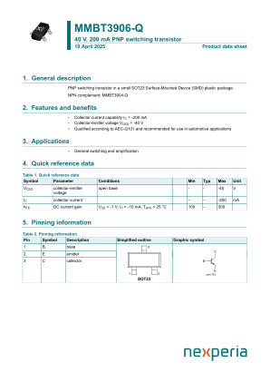 MMBT3906-QR 数据手册首页