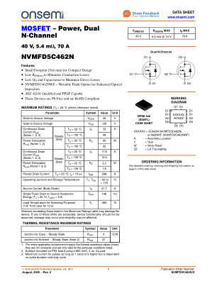 NVMFD5C462N 数据手册首页