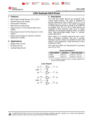 L293D 数据手册首页