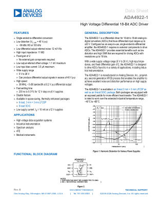 ADA4922-1 datasheet cover page