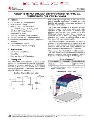 TPS61256A datasheet cover page