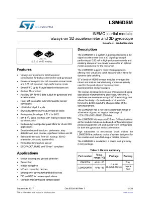 LSM6DSM datasheet cover page