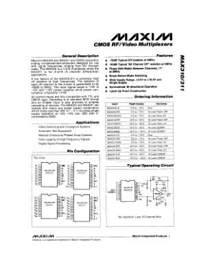 MAX310-MAX311 数据手册首页
