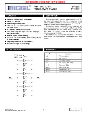 SY100H601JC-TR 数据手册首页