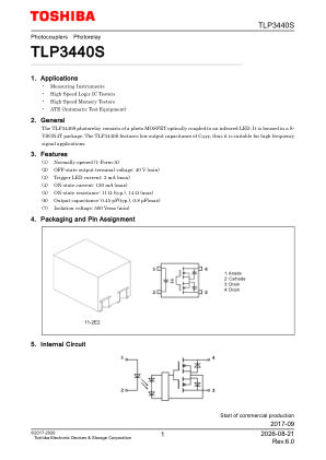 TLP3440S datasheet cover page
