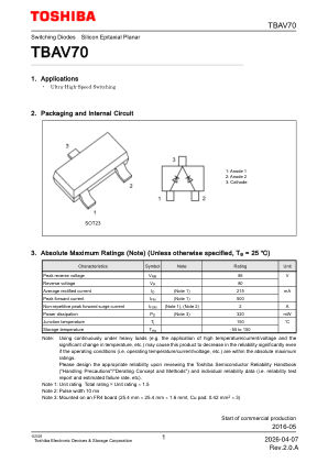 TBAV70 datasheet cover page