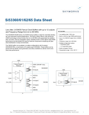 SI53360-B-GT 数据手册首页