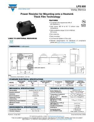 LPS800 datasheet cover page