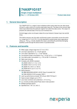 74AXP1G157GNH datasheet cover page