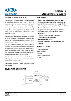 SGM42618-BRIEF 数据手册首页