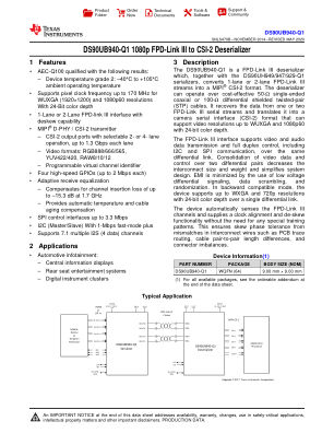 DS90UB940-Q1 datasheet cover page