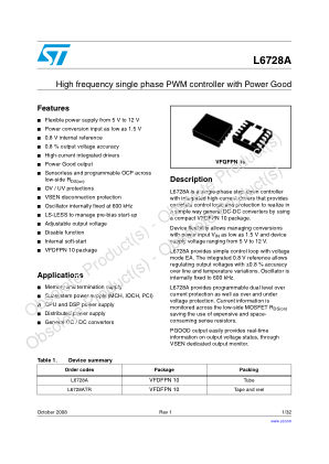 L6728A datasheet cover page