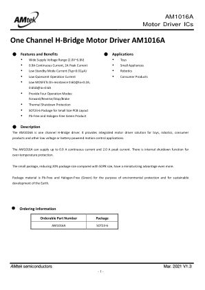 AM1016A datasheet cover page