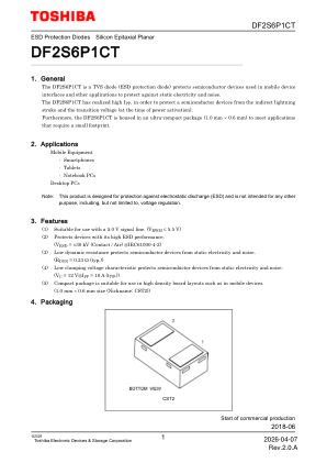 DF2S6P1CT datasheet cover page