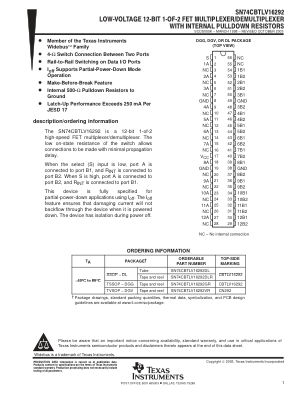 SN74CBTLV16292 数据手册首页