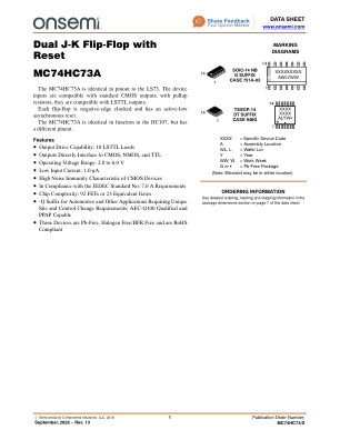 MC74HC73 数据手册首页
