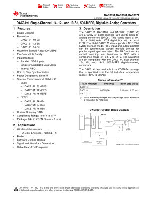 DAC3171 datasheet cover page