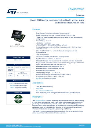 LSM6DSV16B datasheet cover page