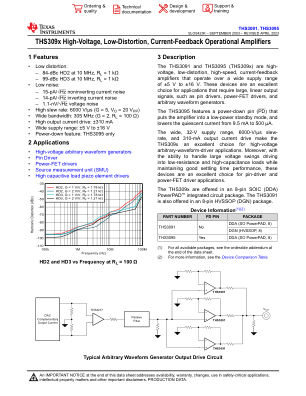 THS3095 datasheet cover page