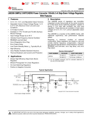 LM2599 数据手册首页