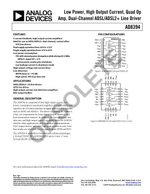 AD8394 数据手册首页