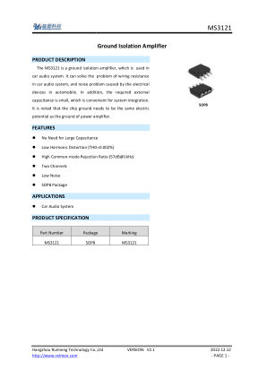 MS3121 datasheet cover page