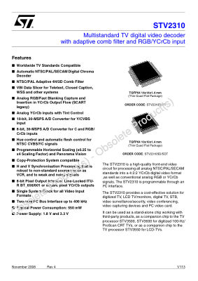 STV2310 datasheet cover page