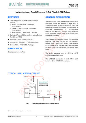 AW36423 datasheet cover page