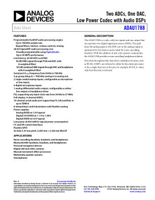 ADAU1788 数据手册首页