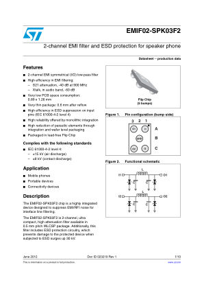 EMIF02-SPK03F2 数据手册首页