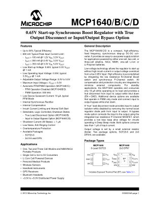 MCP1640CT-I 数据手册首页
