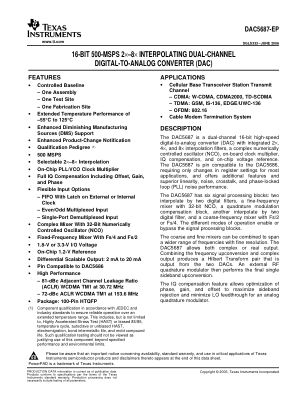 DAC5687-EP datasheet cover page