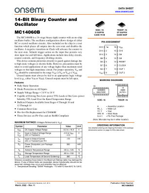MC14060B 数据手册首页
