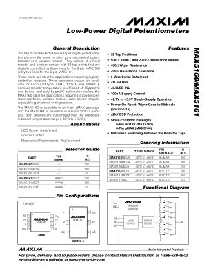MAX5160-MAX5161 datasheet cover page