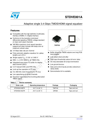 STDVE001A datasheet cover page
