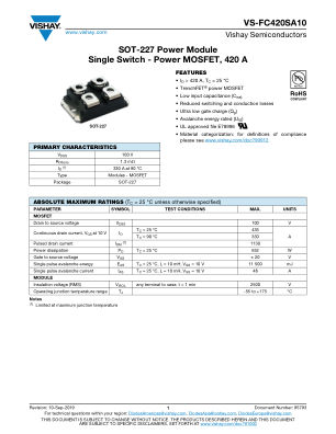 VS-FC420SA10 数据手册首页