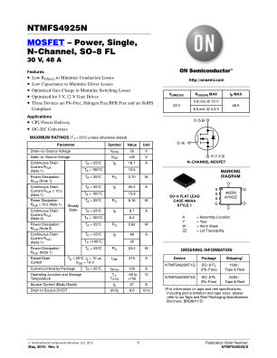 NTMFS4925N datasheet cover page