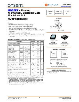 NVTFS8D1N08H datasheet cover page