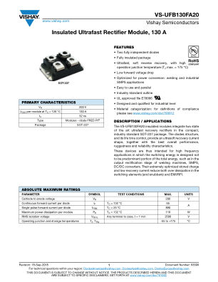 VSUFB130FA20 datasheet cover page