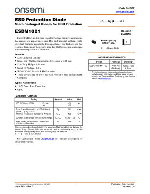 ESDM1021 datasheet cover page