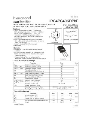 IRG4PC40KD datasheet cover page