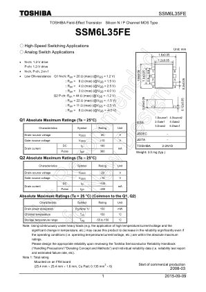 SSM6L35FE 数据手册首页