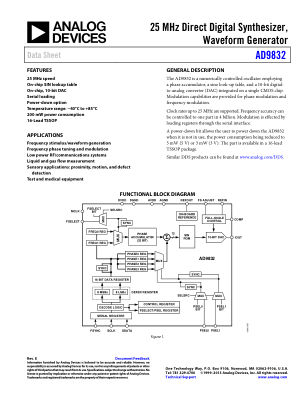 AD9832 datasheet cover page