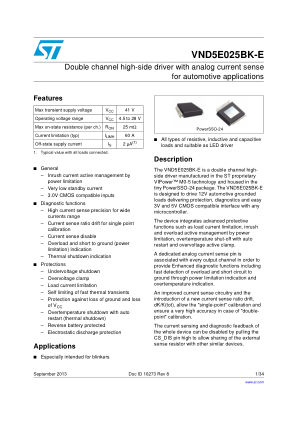 VND5E025BK-E 数据手册首页