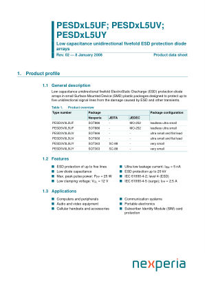 PESD3V3L5UY 数据手册首页