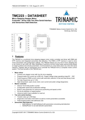 TMC223 datasheet cover page