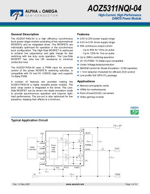 AOZ5311NQI-04 datasheet cover page
