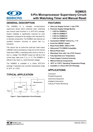 SGM823 datasheet cover page